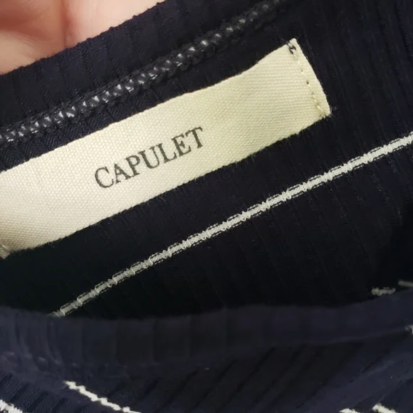 Capulet Buona Scoop Back Bodysuit in Navy Stripe - Picture 7 of 11